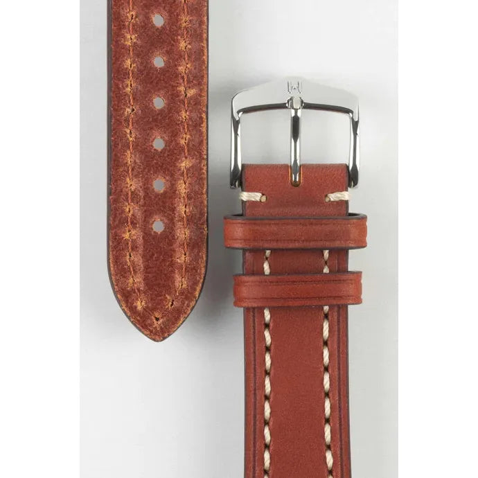 Gold Brown HIRSCH LIBERTY Saddle Leather Watch Band 1090 02