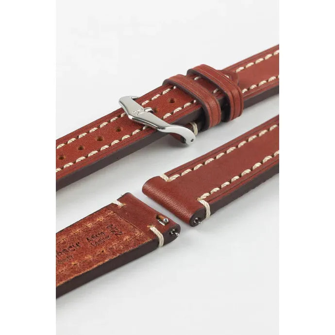 Gold Brown HIRSCH LIBERTY Saddle Leather Watch Band 1090 02