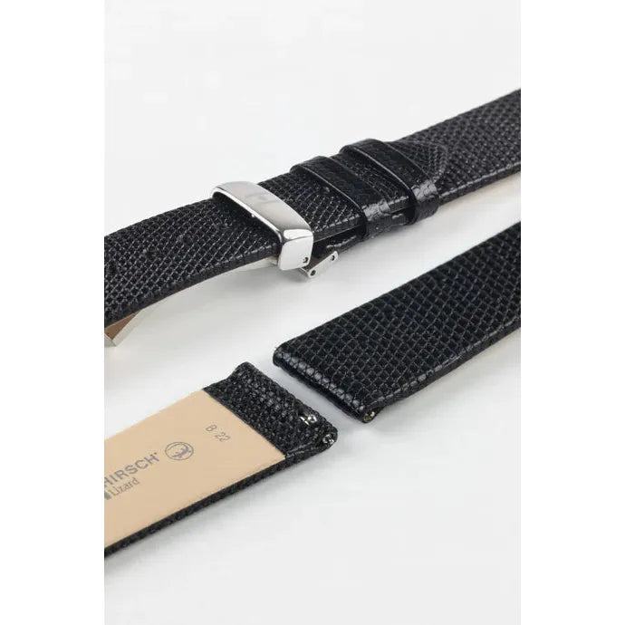 Black HIRSCH LONDON Genuine Louisiana Matte Alligator Watch Bracelet 042 07