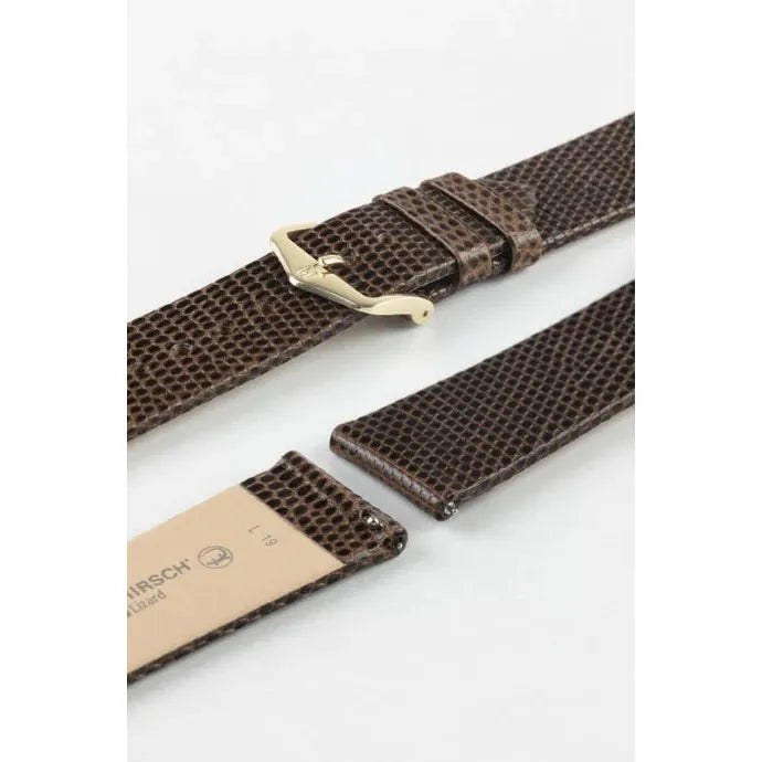 Brown HIRSCH LONDON Genuine Louisiana Matte Alligator Watch Bracelet 042 07