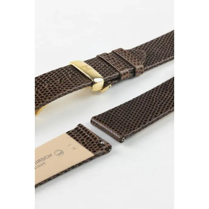 Brown HIRSCH LONDON Genuine Louisiana Matte Alligator Watch Bracelet 042 07