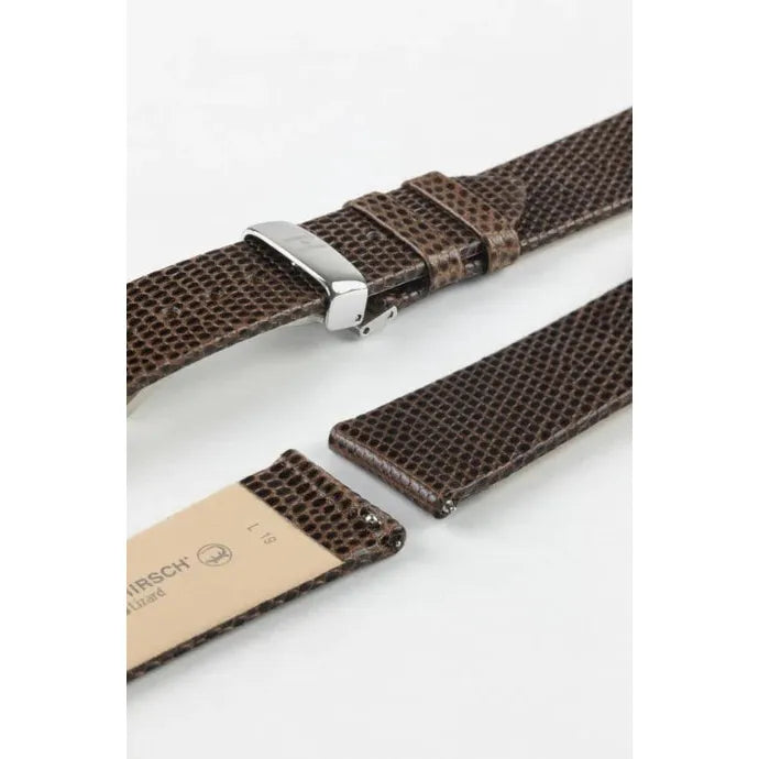 Brown HIRSCH LONDON Genuine Louisiana Matte Alligator Watch Bracelet 042 07