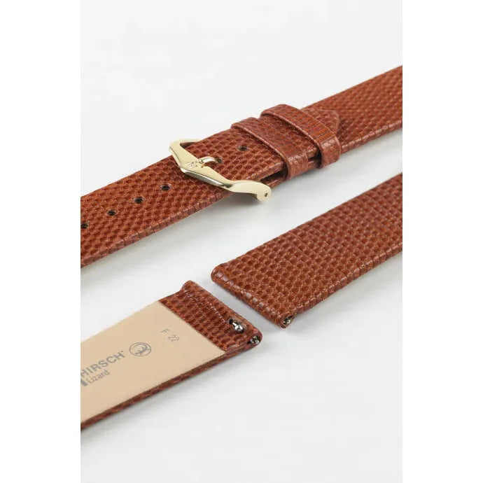 Gold Brown HIRSCH LONDON Genuine Louisiana Matte Alligator Watch Bracelet 042 07