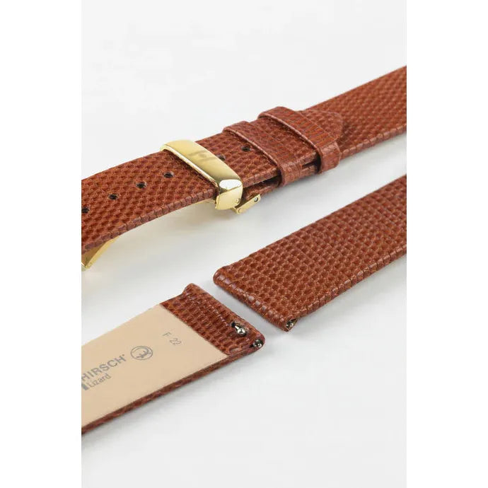 Gold Brown HIRSCH LONDON Genuine Louisiana Matte Alligator Watch Bracelet 042 07