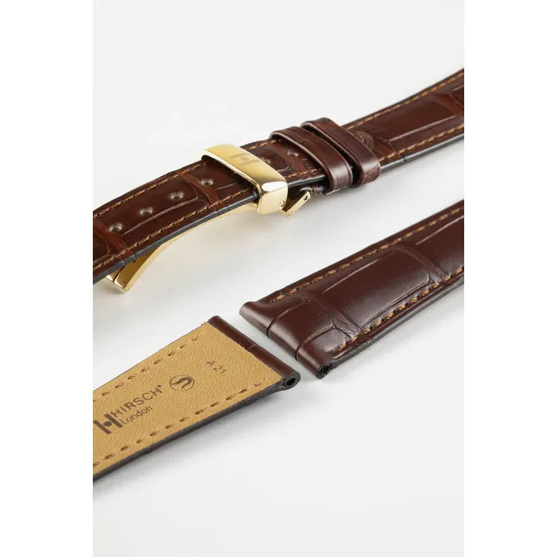 Brown HIRSCH LONDON Louisiana Alligator Watch Bracelet 042 07 NQ