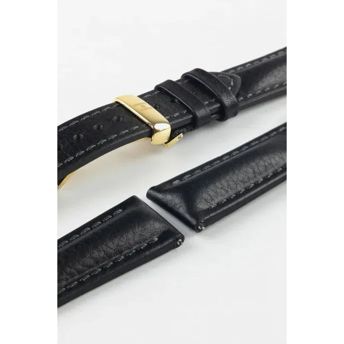 Black HIRSCH LUCCA Artisan Leather Watchband 049 02