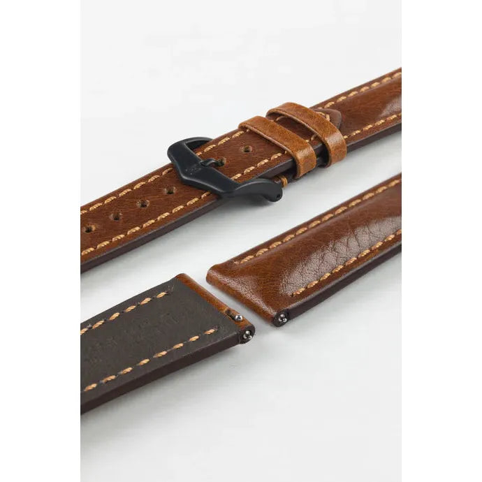 Gold Brown HIRSCH LUCCA Artisan Leather Watchband 049 02