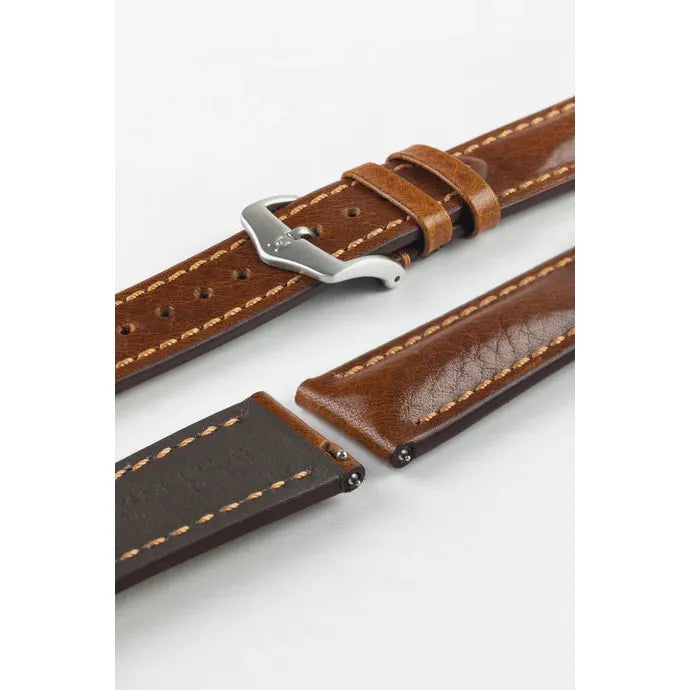 Gold Brown HIRSCH LUCCA Artisan Leather Watchband 049 02