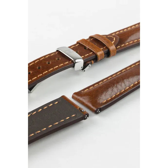 Gold Brown HIRSCH LUCCA Artisan Leather Watchband 049 02