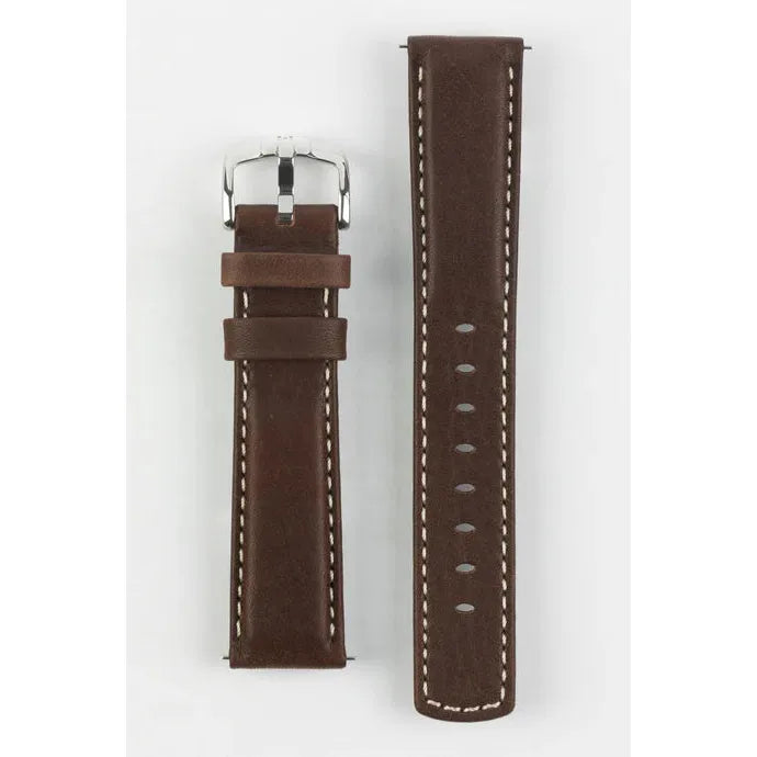 Brown HIRSCH MARINER Water Resistant Saddle Leather Watchband 1450 21