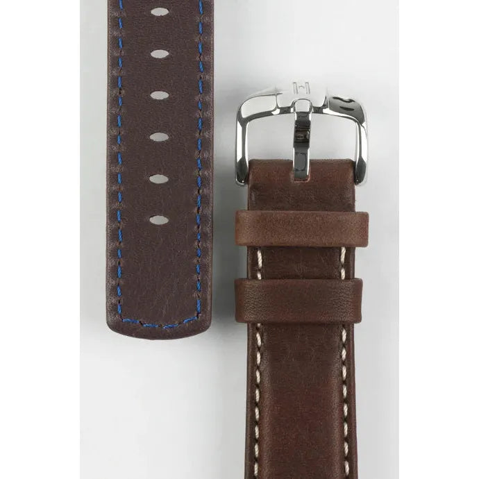 Brown HIRSCH MARINER Water Resistant Saddle Leather Watchband 1450 21