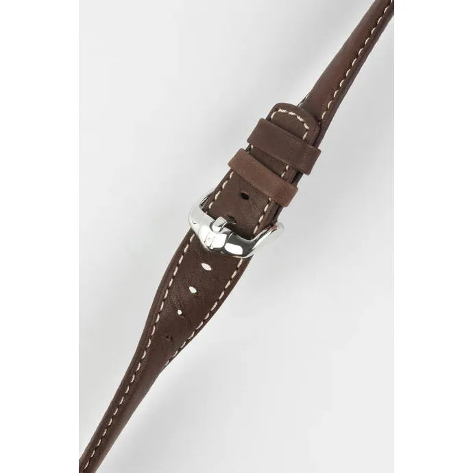 Brown HIRSCH MARINER Water Resistant Saddle Leather Watchband 1450 21