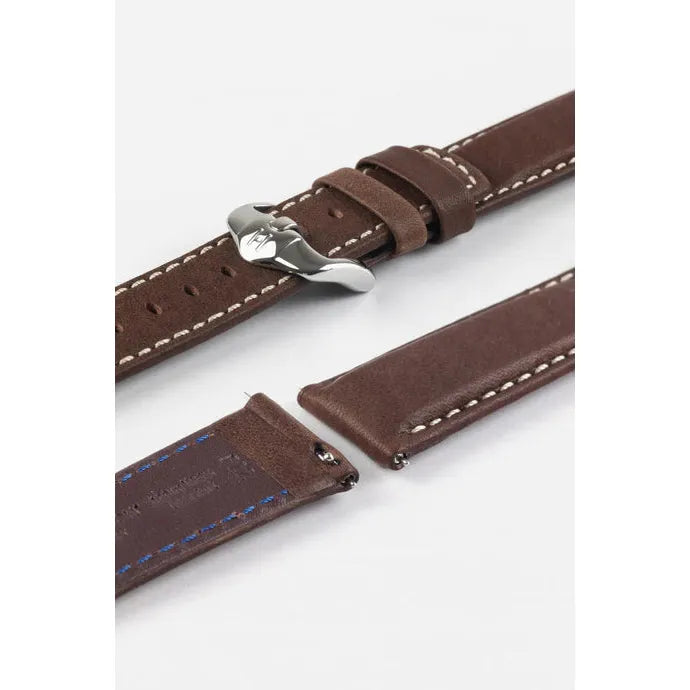 Brown HIRSCH MARINER Water Resistant Saddle Leather Watchband 1450 21