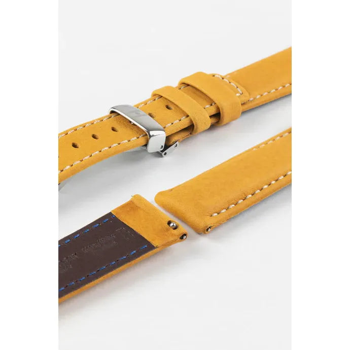 Gold Brown HIRSCH MARINER Water Resistant Saddle Leather Watchband 1450 21