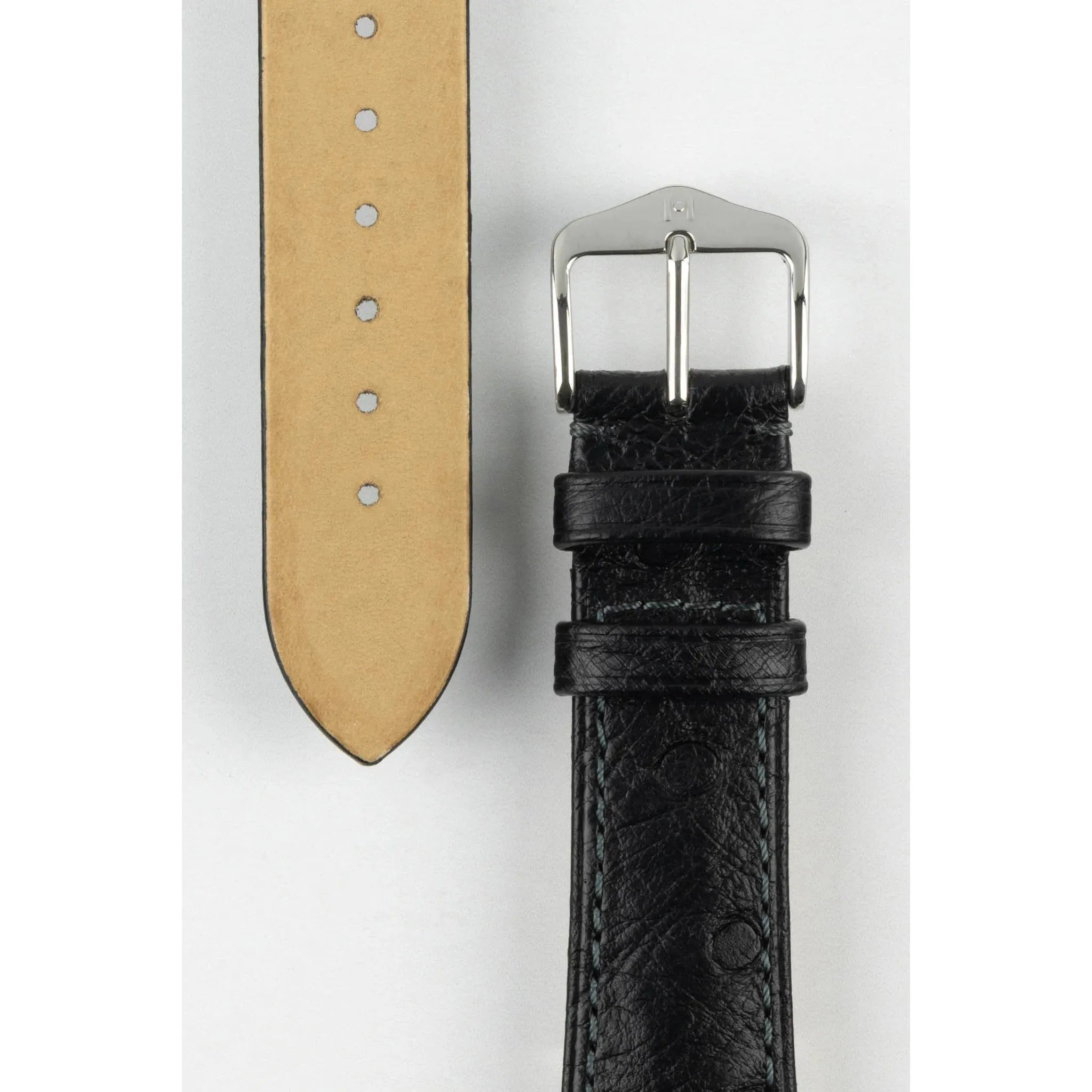 Black HIRSCH MASSAI OSTRICH Ostrich Watch Bracelet 043 62