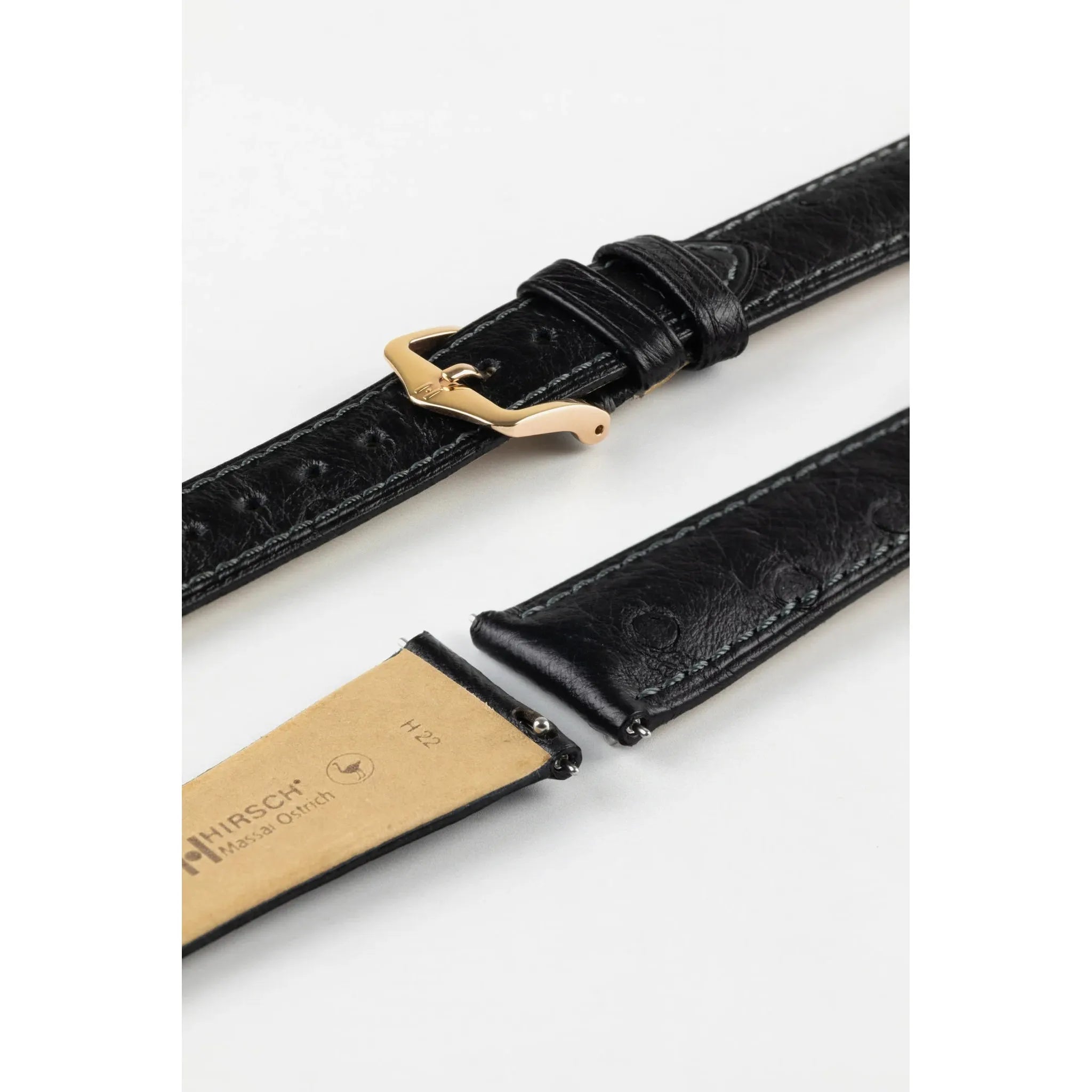 Black HIRSCH MASSAI OSTRICH Ostrich Watch Bracelet 043 62