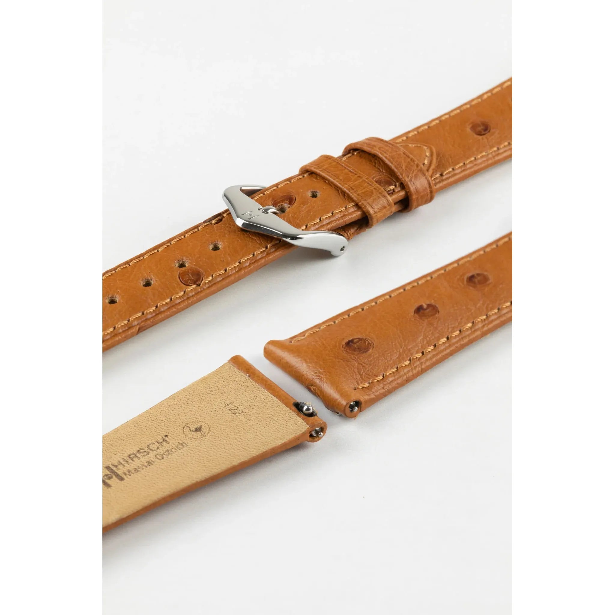 Gold Brown HIRSCH MASSAI OSTRICH Ostrich Watch Bracelet 043 62