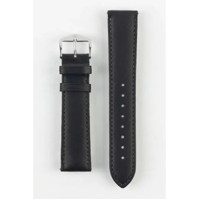 Black HIRSCH MERINO French Nappa Sheepskin Watch Strap 012 06