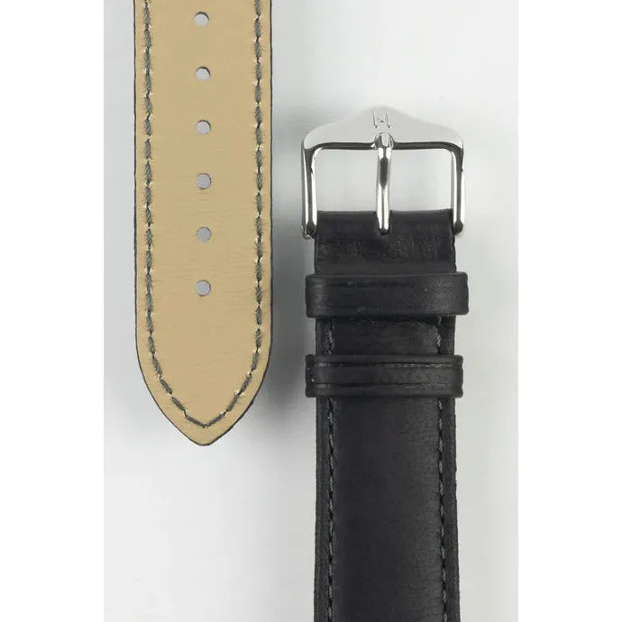 Black HIRSCH MERINO French Nappa Sheepskin Watch Strap 012 06