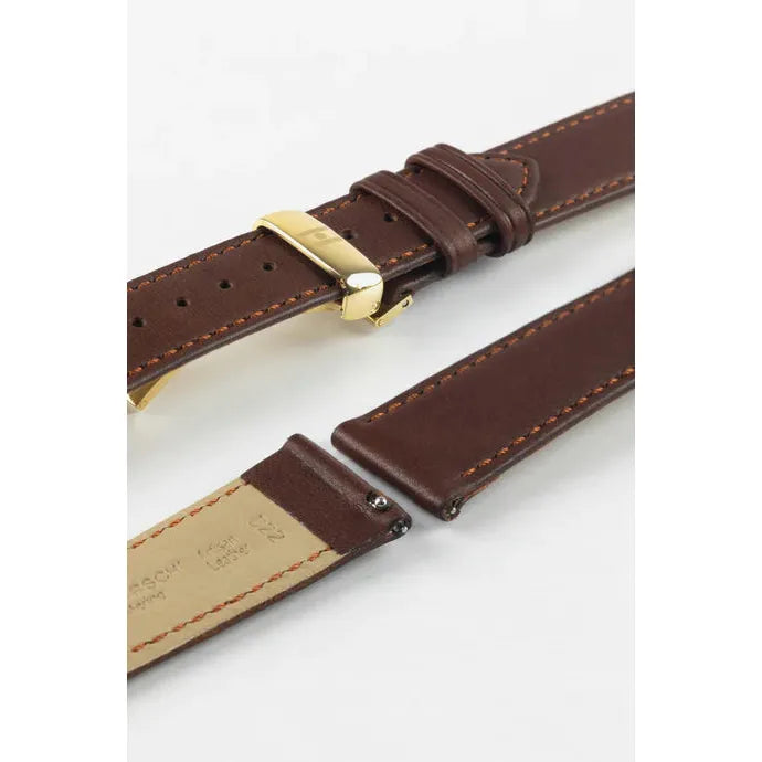 Brown HIRSCH MERINO French Nappa Sheepskin Watch Strap 012 06