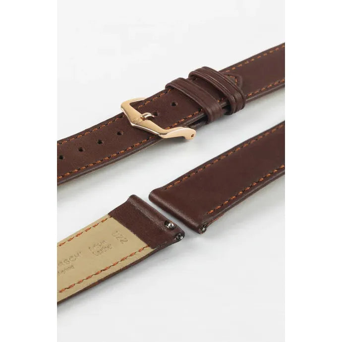 Gold Brown HIRSCH MERINO French Nappa Sheepskin Watch Strap 012 06