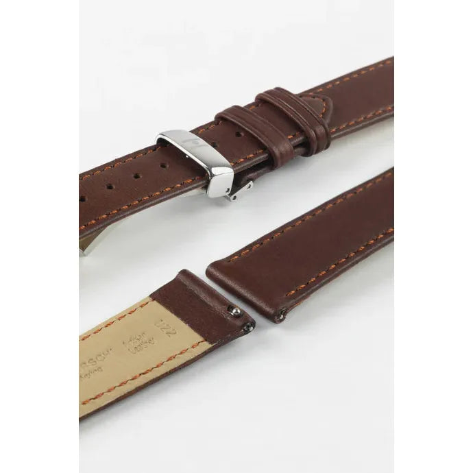 Brown HIRSCH MERINO French Nappa Sheepskin Watch Strap 012 06