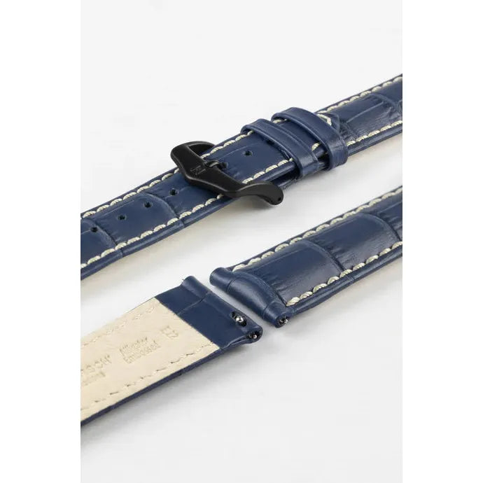 Blue HIRSCH MODENA Alligator Embossed Calfskin Watch Band 1030 28