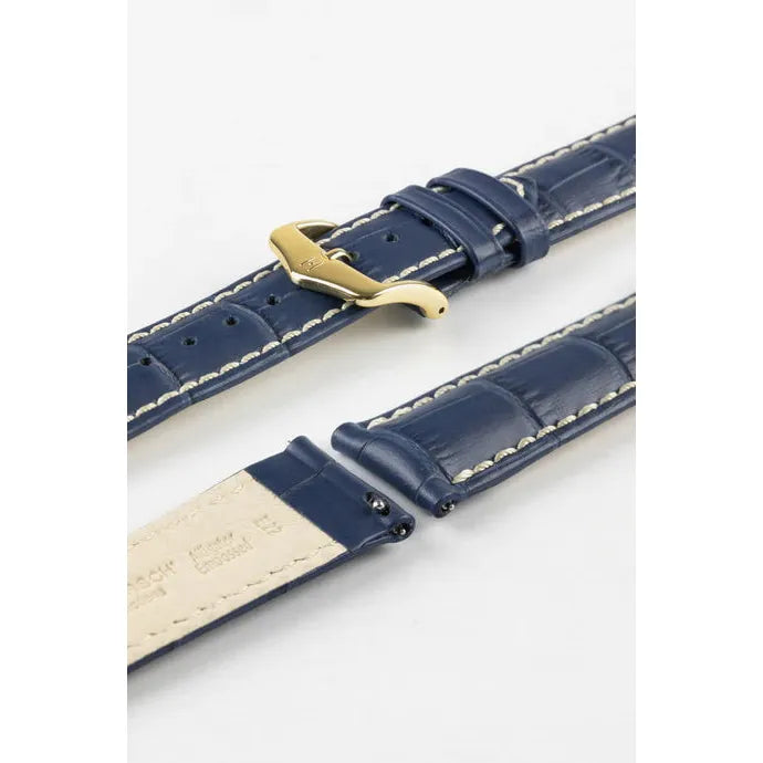 Blue HIRSCH MODENA Alligator Embossed Calfskin Watch Band 1030 28