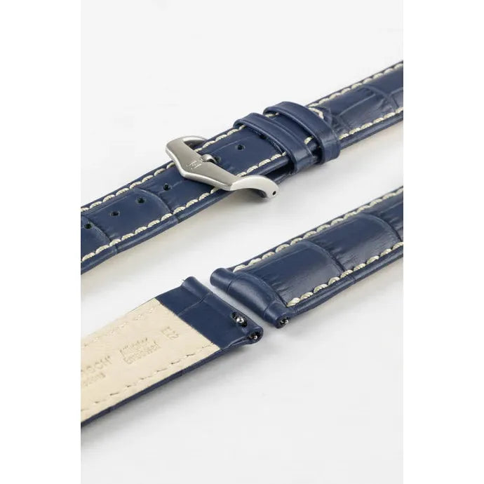 Blue HIRSCH MODENA Alligator Embossed Calfskin Watch Band 1030 28