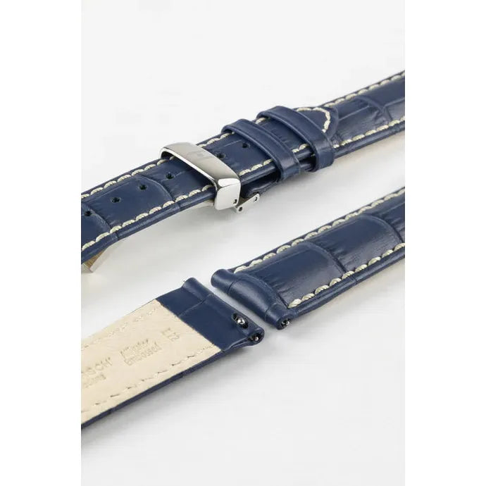 Blue HIRSCH MODENA Alligator Embossed Calfskin Watch Band 1030 28