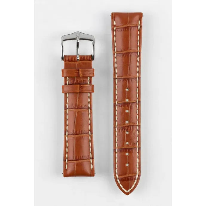 Honey HIRSCH MODENA Alligator Embossed Calfskin Watch Band 1030 28