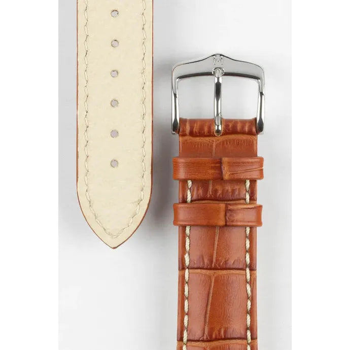 Honey HIRSCH MODENA Alligator Embossed Calfskin Watch Band 1030 28