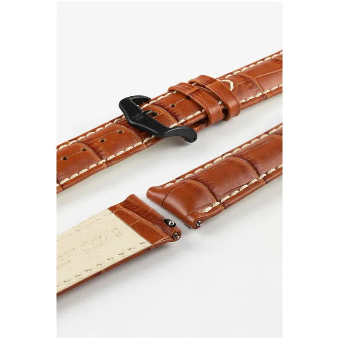 Honey HIRSCH MODENA Alligator Embossed Calfskin Watch Band 1030 28