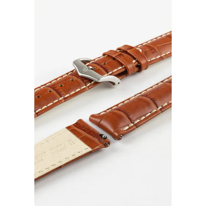 Honey HIRSCH MODENA Alligator Embossed Calfskin Watch Band 1030 28