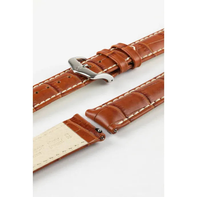 Honey HIRSCH MODENA Alligator Embossed Calfskin Watch Band 1030 28