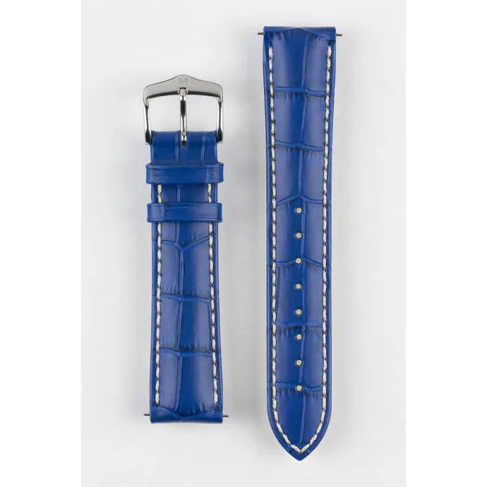 Royal Blue HIRSCH MODENA Alligator Embossed Calfskin Watch Band 1030 28