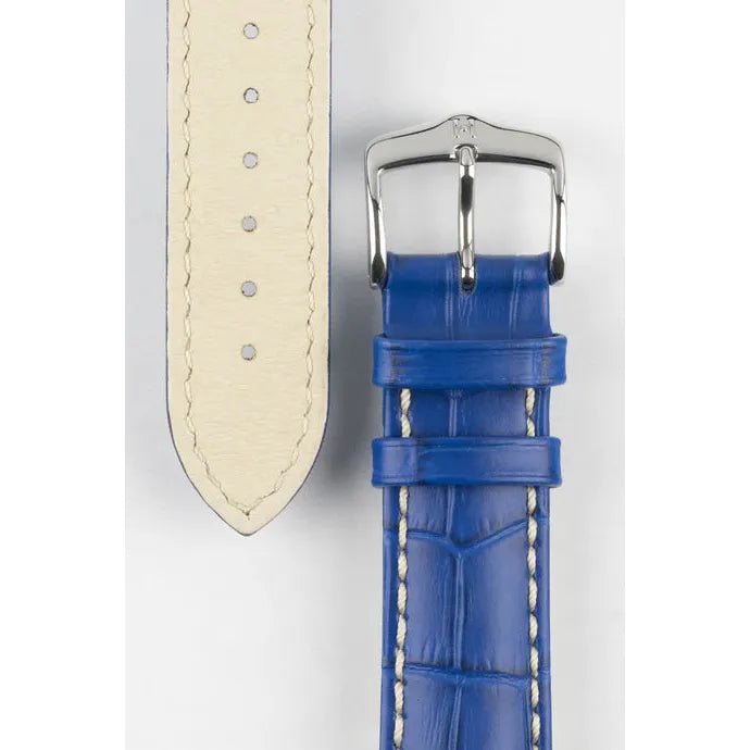 Royal Blue HIRSCH MODENA Alligator Embossed Calfskin Watch Band 1030 28