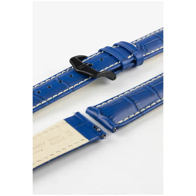 Royal Blue HIRSCH MODENA Alligator Embossed Calfskin Watch Band 1030 28