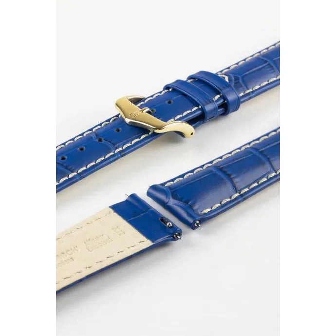 Royal Blue HIRSCH MODENA Alligator Embossed Calfskin Watch Band 1030 28