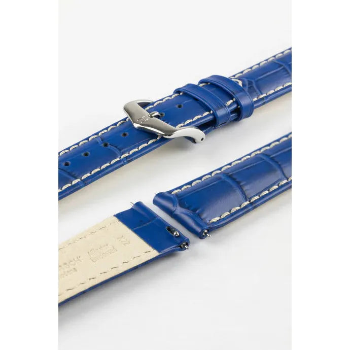 Royal Blue HIRSCH MODENA Alligator Embossed Calfskin Watch Band 1030 28