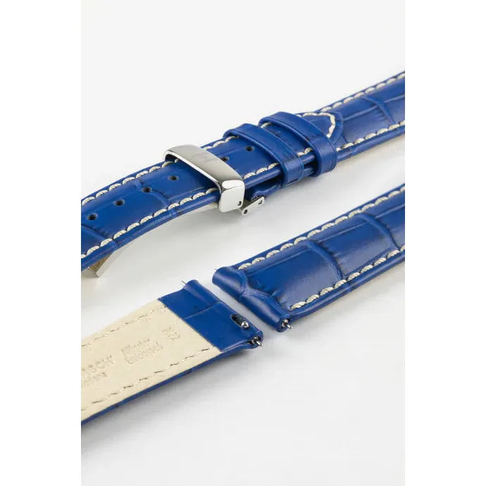 Royal Blue HIRSCH MODENA Alligator Embossed Calfskin Watch Band 1030 28