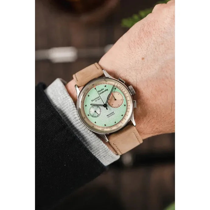 Beige HIRSCH OSIRIS Calfskin Watch Bracelet with Nubuck Texture 034 33