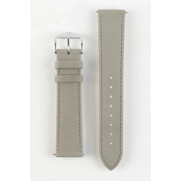 Grey HIRSCH OSIRIS Calfskin Watch Bracelet with Nubuck Texture 034 33