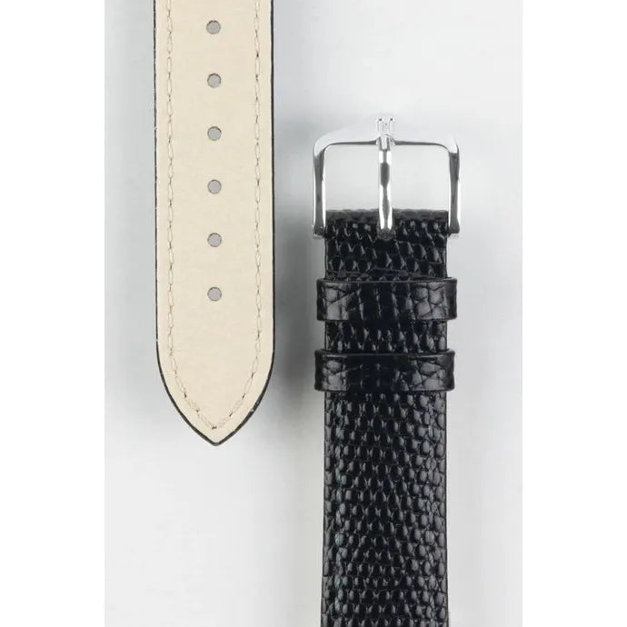 Black HIRSCH RAINBOW Lizard Embossed Watch Strap 1230 26 NQ