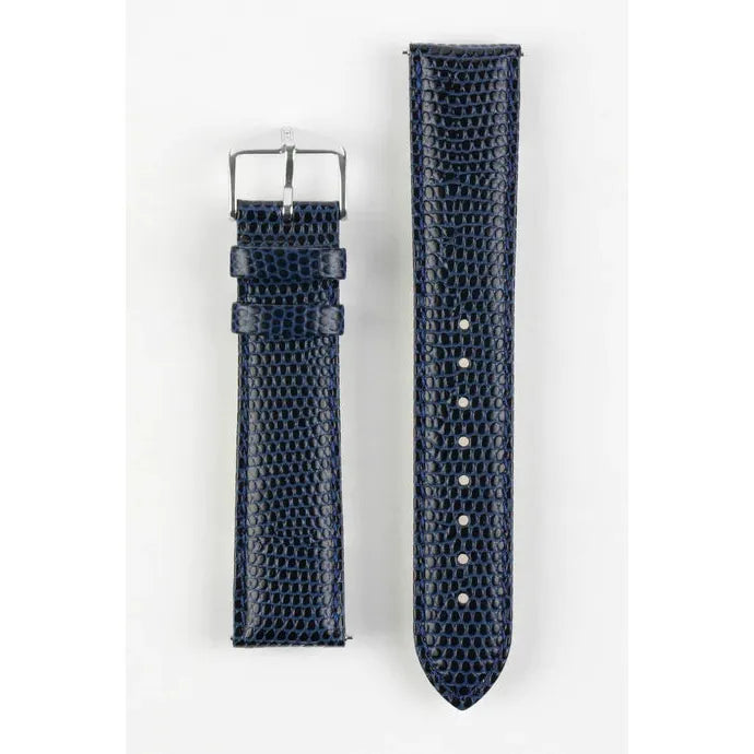 Blue HIRSCH RAINBOW Lizard Embossed Watch Strap