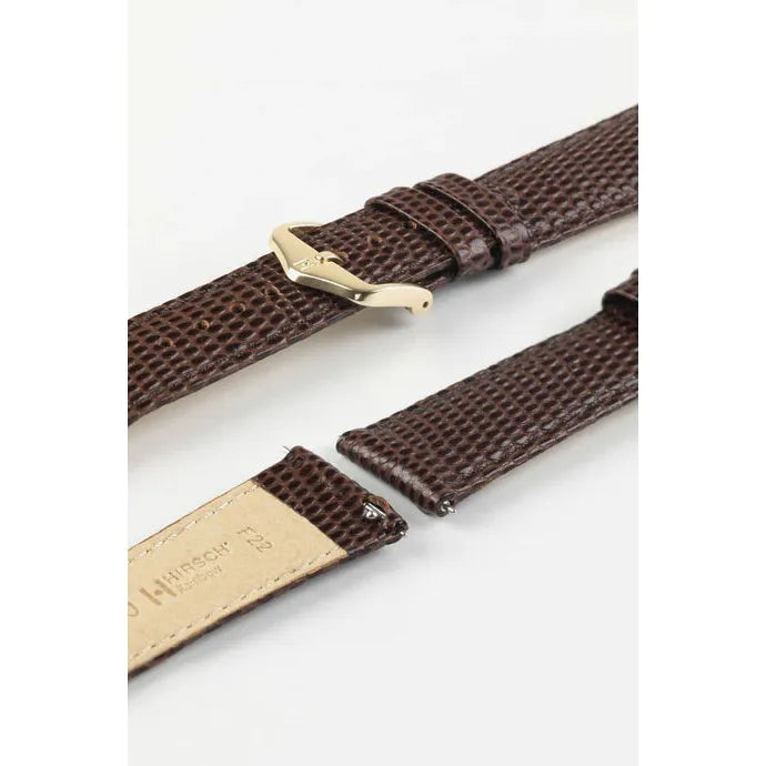 Brown HIRSCH RAINBOW Lizard Embossed Watch Strap