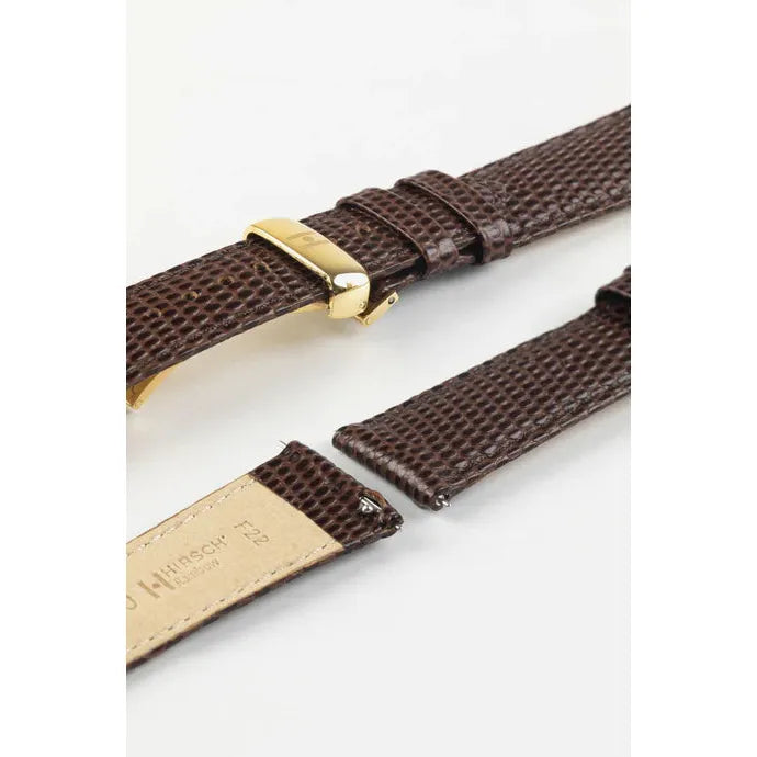 Brown HIRSCH RAINBOW Lizard Embossed Watch Strap