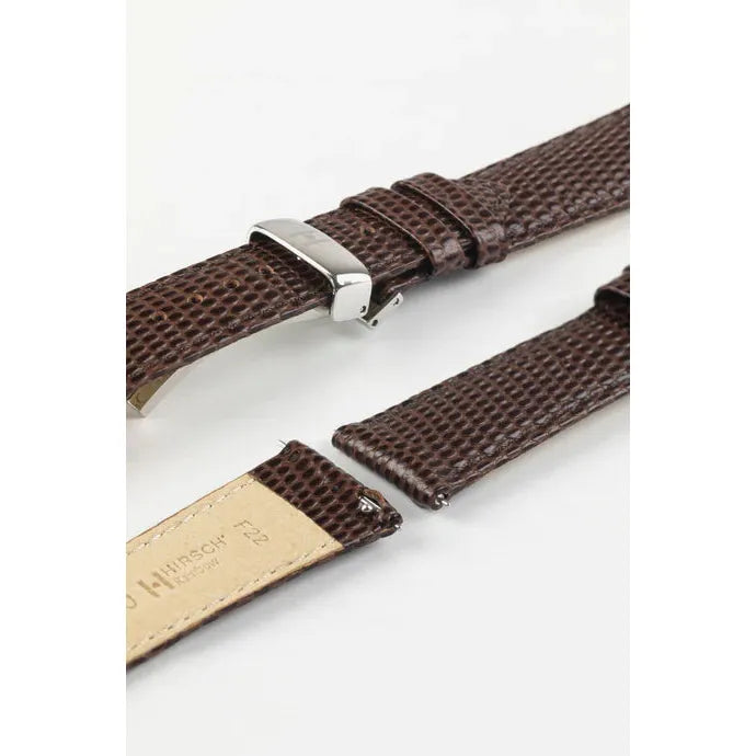 Brown HIRSCH RAINBOW Lizard Embossed Watch Strap