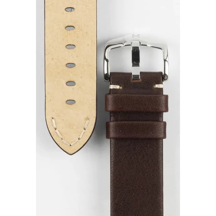 Brown HIRSCH RANGER Vintage style Calfskin Watch Strap 054 02