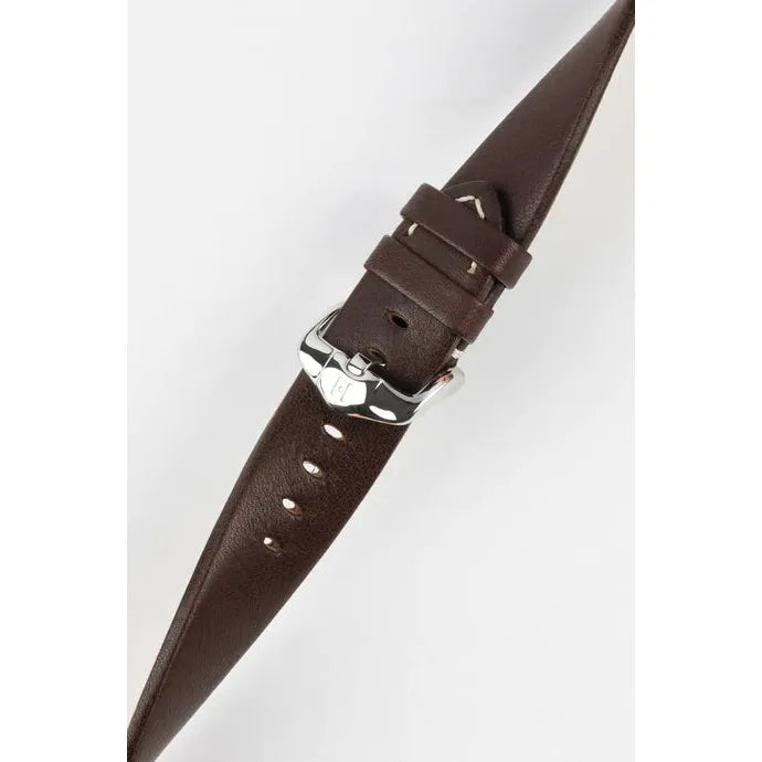 Brown HIRSCH RANGER Vintage style Calfskin Watch Strap 054 02